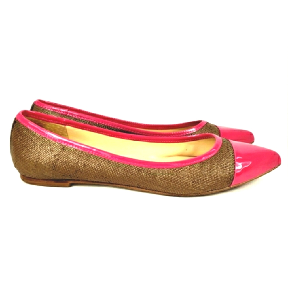 Talbots Pink & Bronze, Slip On, Pointy Toe, Ballet Flats. Women's Size 6M